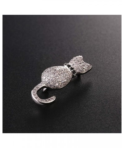 Men Women Pin Brooches Platinum/18K Gold Plated Personalized Animal Cat/Frog/Africa Map/Owl Corsage F.Diamond Cat/Platinum $9...