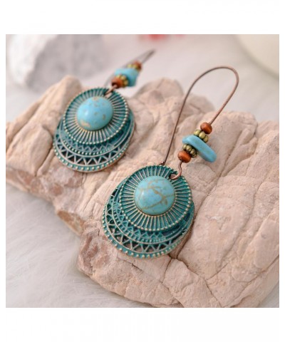 Turquoise Boho Dangle Earrings for Women Gyspy Earrings Turquoise-green-2 $6.59 Earrings