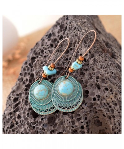 Turquoise Boho Dangle Earrings for Women Gyspy Earrings Turquoise-green-2 $6.59 Earrings