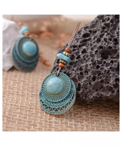 Turquoise Boho Dangle Earrings for Women Gyspy Earrings Turquoise-green-2 $6.59 Earrings