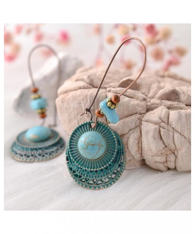 Turquoise Boho Dangle Earrings for Women Gyspy Earrings Turquoise-green-2 $6.59 Earrings