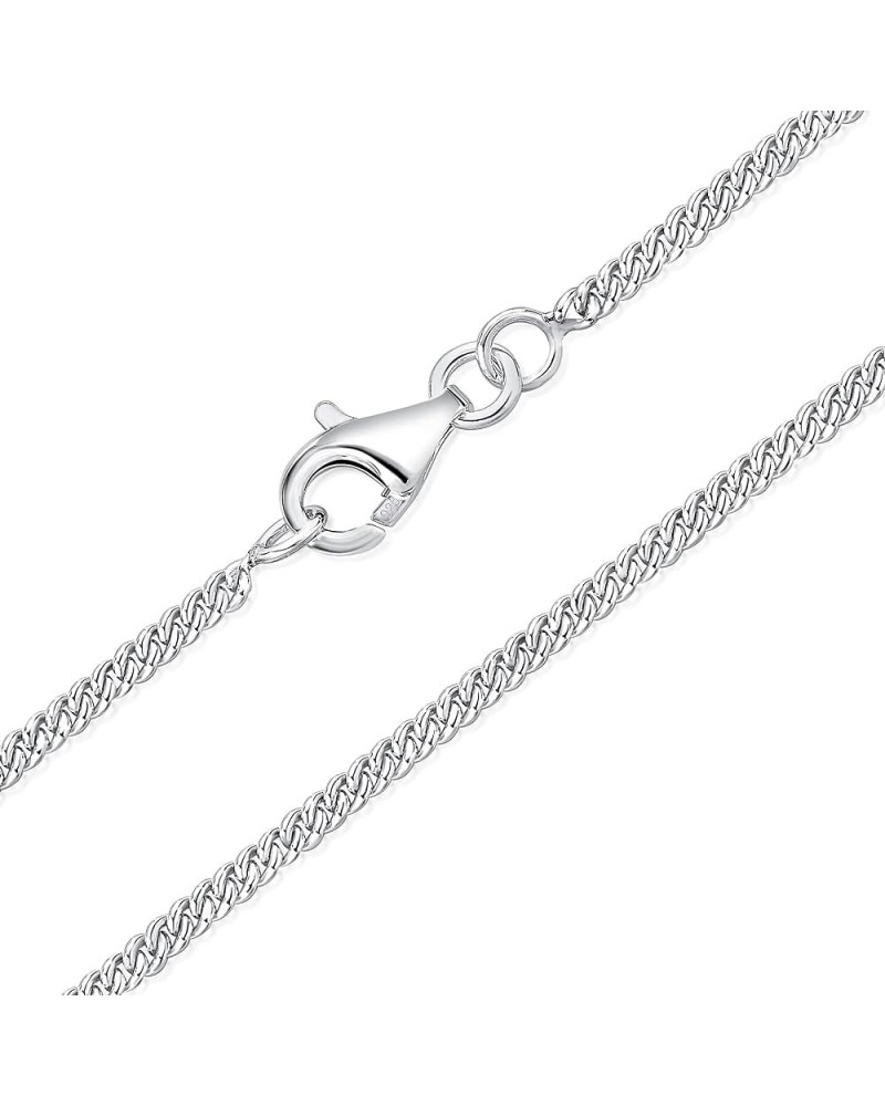 DTPsilver® 925 Sterling Silver Very/Thin Curb Chain/Necklace - Spring Ring or Lobster Clasp - Width: 1.2/1.5/2 mm - Length: 1...