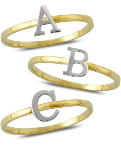 10k Yellow Gold Two-Tone Ladies Alphabet Initial Rings Letter E $48.52 Others