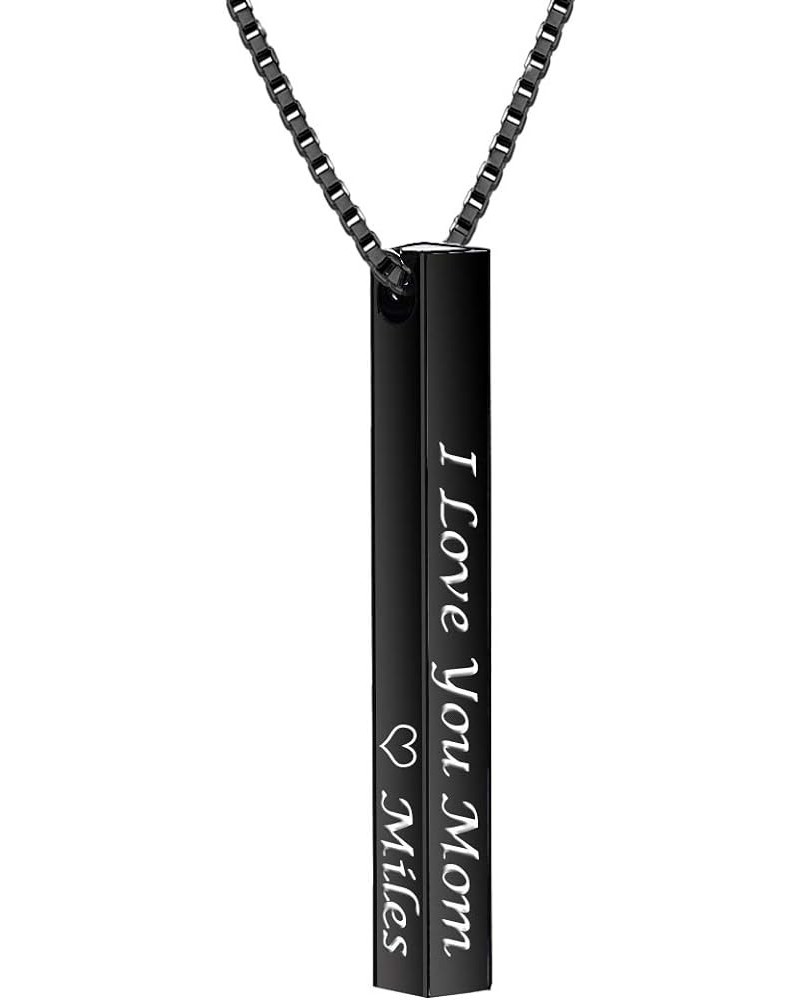 Vertical Custom 3D Bar Necklace Personalized Engraved Message Pendant Necklace for Mother Black Bar Necklace 1 $14.83 Necklaces