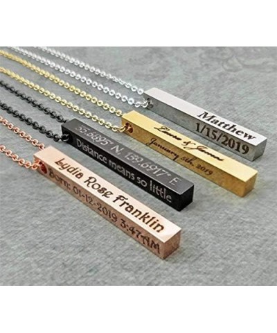 Vertical Custom 3D Bar Necklace Personalized Engraved Message Pendant Necklace for Mother Black Bar Necklace 1 $14.83 Necklaces