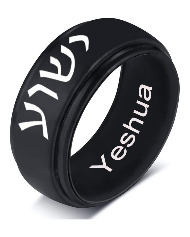 SHNIAN 8MM English - Hebrew Ring Ladder Silicone Ring Soft Rubber Promise Band Comfort Fit Laser Etched Custom Engraved for P...