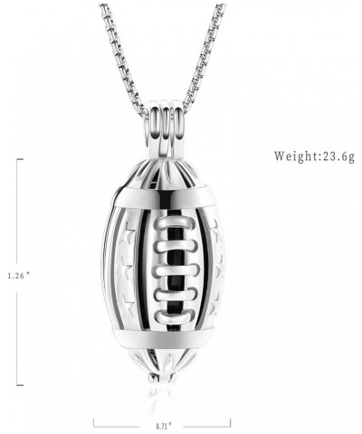 Urn Necklace for Ashes American Football Cremation Locket Necklace For Ashes Of Loved Ones Stainless Steel Ashes Keepsake Urn...