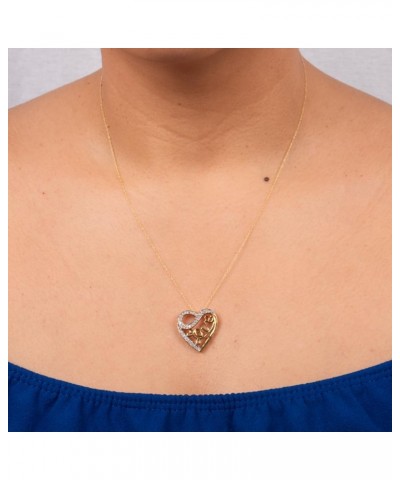 Natural Diamond Heart Pendant Necklace 14kt Yellow Gold Plated Silver 1/4 cttw 18 Inch Cable Chain $33.28 Necklaces