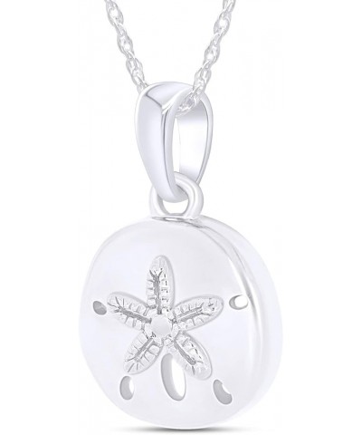 Sand Dollar Pendant Necklace in 14k Gold Over Sterling Silver white-gold-plated-silver $17.22 Necklaces