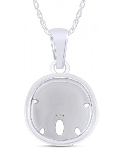 Sand Dollar Pendant Necklace in 14k Gold Over Sterling Silver white-gold-plated-silver $17.22 Necklaces