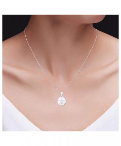 Sand Dollar Pendant Necklace in 14k Gold Over Sterling Silver white-gold-plated-silver $17.22 Necklaces