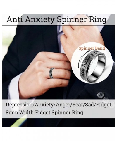 Fidget Spinner Ring for Anxiety for Men Fidget Toys Adults Ring Stainless Steel Anxiety Ring Stress Relief Men Rings for Wome...