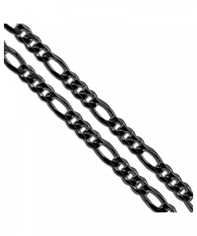 Stainless Steel Figaro Chain 4mm 5mm 5.9mm 6.9mm 9mm New Solid Link Necklace 3.9mm (Black-Tone) Length 30 Inches $7.53 Necklaces