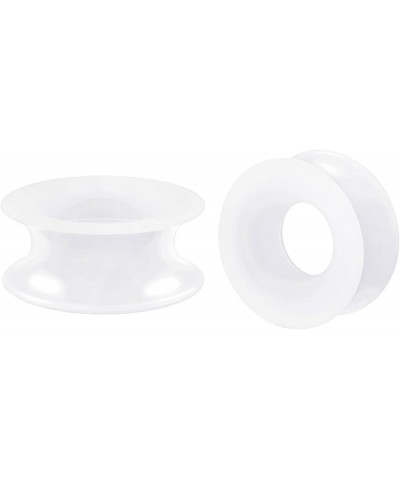 White Silicone Double Flared Ear Plugs - Sold as a Pair D-11/16 inch 18mm $10.44 Body Jewelry