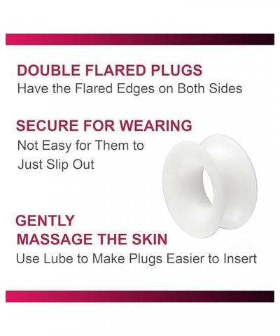 White Silicone Double Flared Ear Plugs - Sold as a Pair D-11/16 inch 18mm $10.44 Body Jewelry