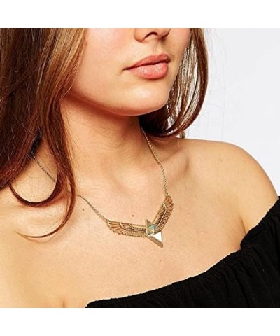 Punk Gold Plated Eagle Pendant Necklace Spread the Wings Clavicle Chain Necklace for Women Novelty Jewelry Gifts $6.94 Necklaces