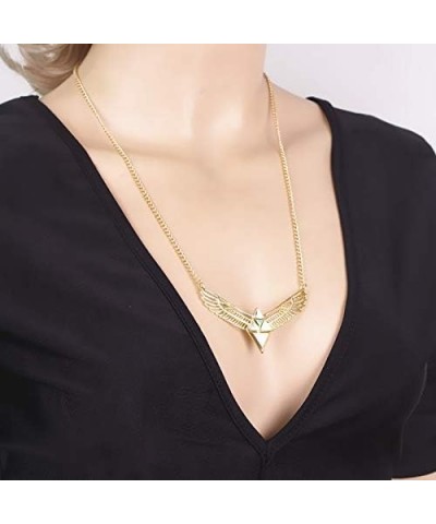 Punk Gold Plated Eagle Pendant Necklace Spread the Wings Clavicle Chain Necklace for Women Novelty Jewelry Gifts $6.94 Necklaces