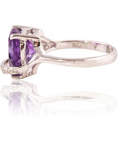 Natural Amethyst Diamond Solid 14K Gold Ring $239.54 Rings