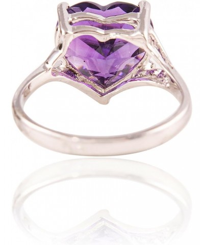 Natural Amethyst Diamond Solid 14K Gold Ring $239.54 Rings