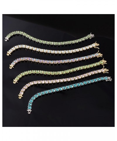 Tennis Bracelet for Women Green Butterfly Crystal 2-Row Women's Tennis Bracelets Deluxe Gold Bracelet Size 6.5/7/7.5" 14K Gol...