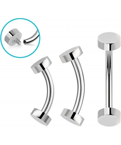 16GA G23 Titanium Internally Threaded Flat Round Disc Ends Curved Eyebrow Barbell 10mm (3/8") Length $9.45 Body Jewelry