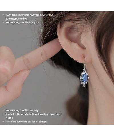 1 Pairs Teardrop Druse Crystal Drop Dangle Earrings for Women Girls Cubic Zirconia Huggie Hoop Earring Jewelry Set Christmas ...