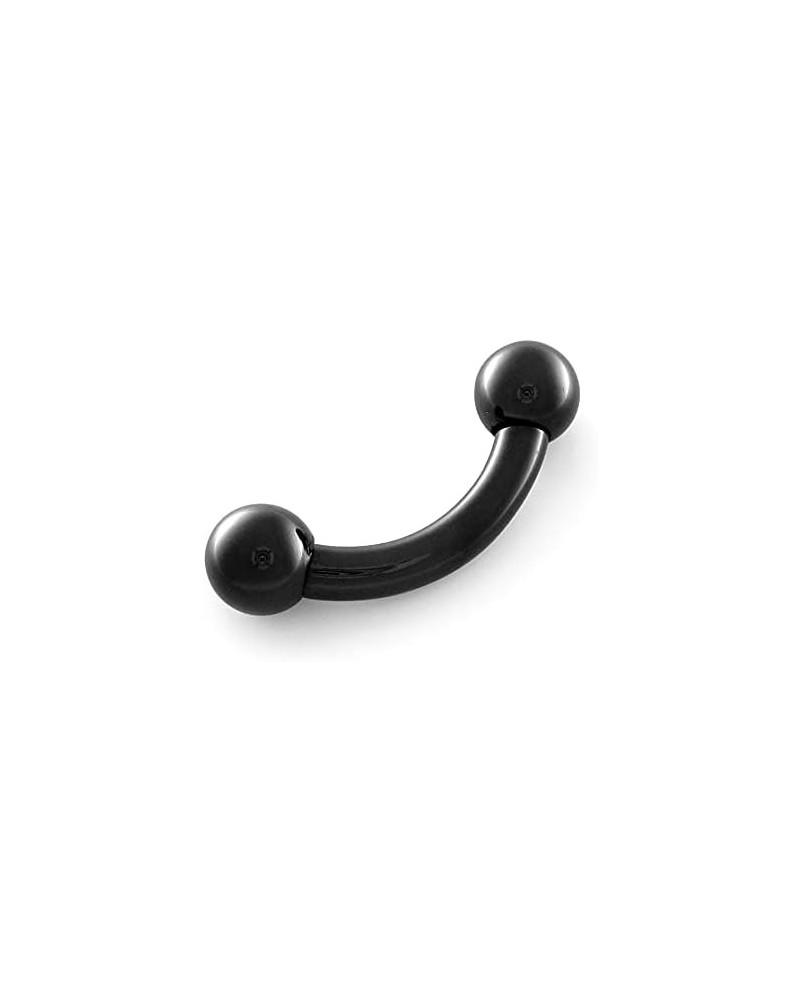 2g 316L Surgical Steel Black PVD Coated Bent Curved Barbell 0.63 Inches $14.74 Body Jewelry