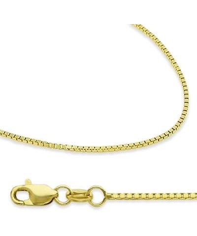 Solid 14k Yellow Gold Box Chain Necklace with Secure Lobster Clasp 1mm 22 $102.12 Necklaces