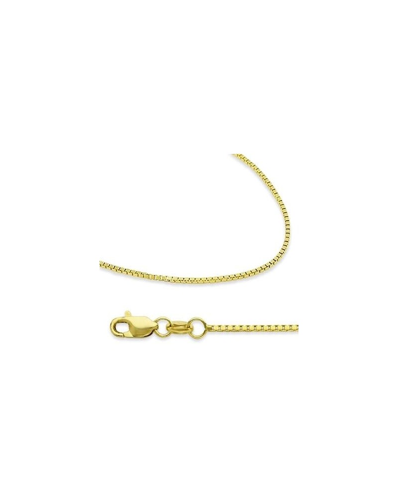 Solid 14k Yellow Gold Box Chain Necklace with Secure Lobster Clasp 1mm 22 $102.12 Necklaces