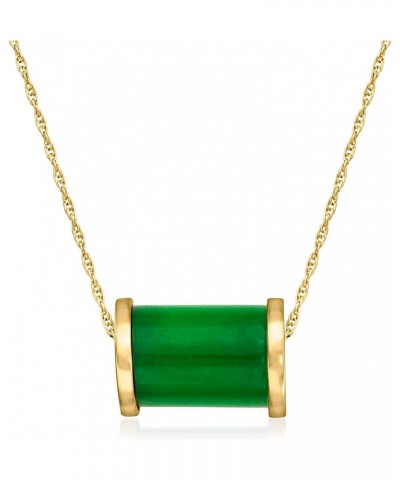 Jade Barrel Bead Necklace in 18kt Gold Over Sterling. 18 inches $33.60 Necklaces