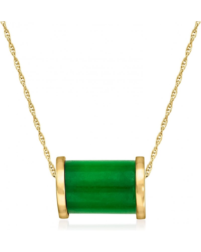 Jade Barrel Bead Necklace in 18kt Gold Over Sterling. 18 inches $33.60 Necklaces