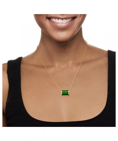 Jade Barrel Bead Necklace in 18kt Gold Over Sterling. 18 inches $33.60 Necklaces