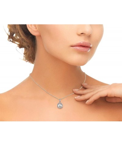 Freshwater Cultured Pearl Pendant for Women Flower Necklace with Sterling Silver and Cubic Zirconia white $22.68 Necklaces