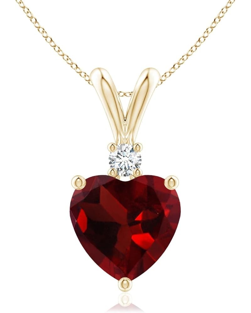 Natural Garnet Solitaire Pendant Necklace for Women, Girls in 14K Solid Gold/Platinum | January Birthstone | Jewelry Gift for...