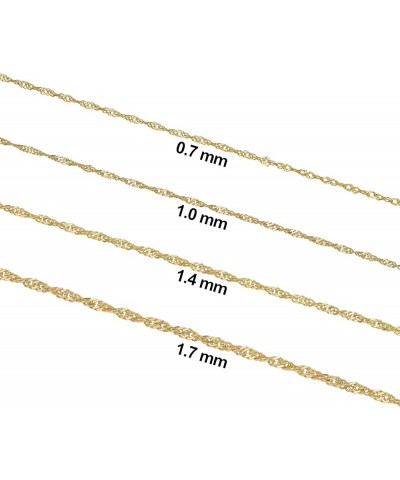 14k Yellow Gold Singapore Chain Pendant Necklace (0.7 mm, 1 mm, 1.4 mm, 1.7 mm) 16 inch 1.4 mm wide $75.85 Necklaces