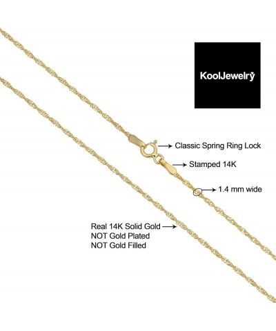 14k Yellow Gold Singapore Chain Pendant Necklace (0.7 mm, 1 mm, 1.4 mm, 1.7 mm) 16 inch 1.4 mm wide $75.85 Necklaces