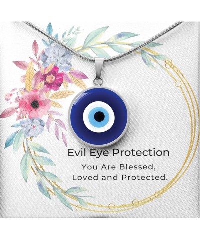 Hilis Evil Eye Necklace For Women or Men Protection, Spiritual Jewelry, Personalized Engraved Pendant Charm Gold or Silver D0...