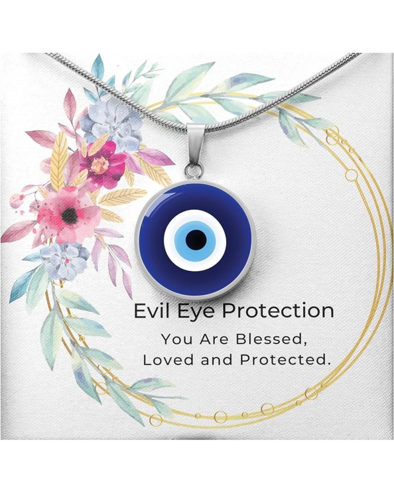 Hilis Evil Eye Necklace For Women or Men Protection, Spiritual Jewelry, Personalized Engraved Pendant Charm Gold or Silver D0...