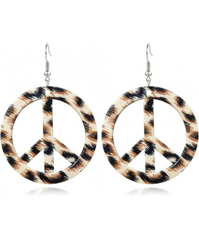 Retro Personality Lightweight Acrylic Halloween Peace Logo Pendant Earrings Simple Circle Cutouts 60s 70s 80s Earrings Ladies...