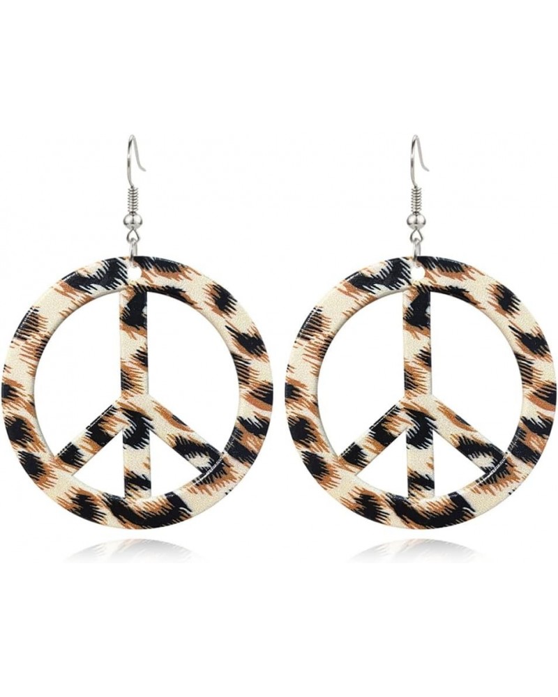 Retro Personality Lightweight Acrylic Halloween Peace Logo Pendant Earrings Simple Circle Cutouts 60s 70s 80s Earrings Ladies...