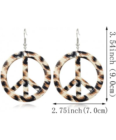 Retro Personality Lightweight Acrylic Halloween Peace Logo Pendant Earrings Simple Circle Cutouts 60s 70s 80s Earrings Ladies...