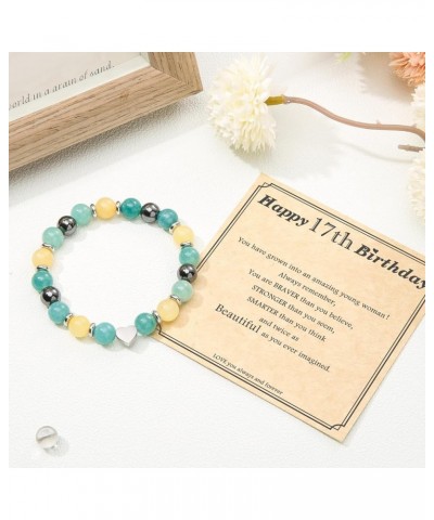 Jewelry&Card Birthday Gifts for Women Girls Natural Stone Bracelet 13 14 15 16 17 18 19 20 21 30 40 50 60 70 80 Year old Gift...