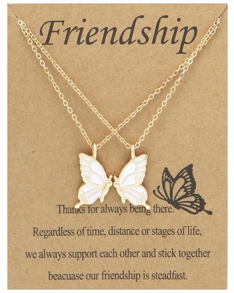 Butterfly Necklace Cute Enamel Butterfly Animal Friendship Pendant Necklace for Women Men Best Friend Jewelry Gold $6.62 Neck...