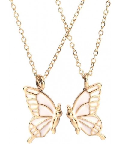 Butterfly Necklace Cute Enamel Butterfly Animal Friendship Pendant Necklace for Women Men Best Friend Jewelry Gold $6.62 Neck...