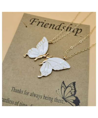 Butterfly Necklace Cute Enamel Butterfly Animal Friendship Pendant Necklace for Women Men Best Friend Jewelry Gold $6.62 Neck...