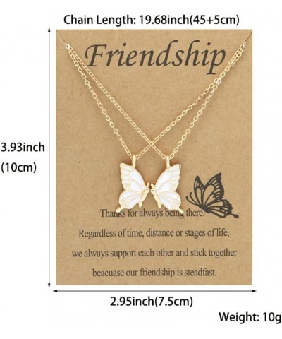 Butterfly Necklace Cute Enamel Butterfly Animal Friendship Pendant Necklace for Women Men Best Friend Jewelry Gold $6.62 Neck...