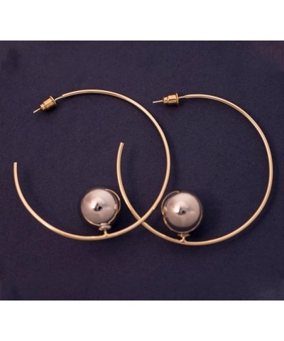 Hoop Earring For Trendy Women 18K Gold plated earrings Lightweight Dangle Earriings For Elegant Ladies Gifts ball yellow $9.0...