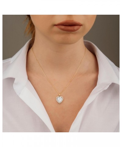 Heart Pendant Stainless Steel Zircon Necklace for Women in white Diamond color and heart shape $14.84 Necklaces