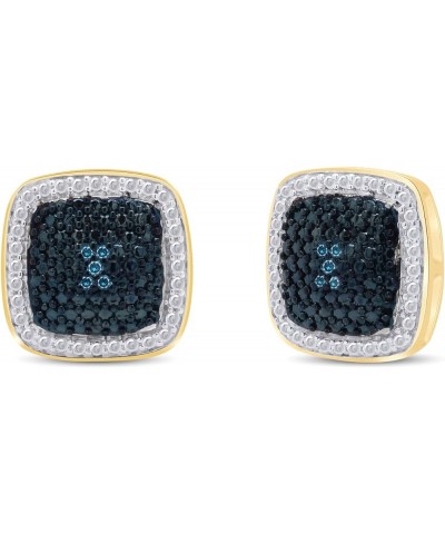 Round Cut Blue Natural Diamond Accent Stud Earrings In 14K Gold Over Sterling Silver (0.04 Ct) yellow-gold-plated-silver $26....