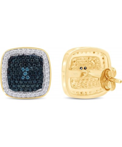 Round Cut Blue Natural Diamond Accent Stud Earrings In 14K Gold Over Sterling Silver (0.04 Ct) yellow-gold-plated-silver $26....